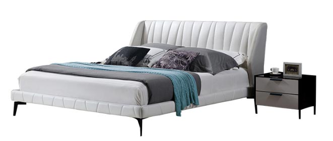 Eco-Friendly Pine Wood And Leather Soft Bed