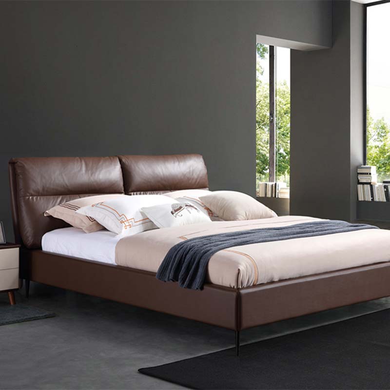 Lit moelleux en cuir italien moderne